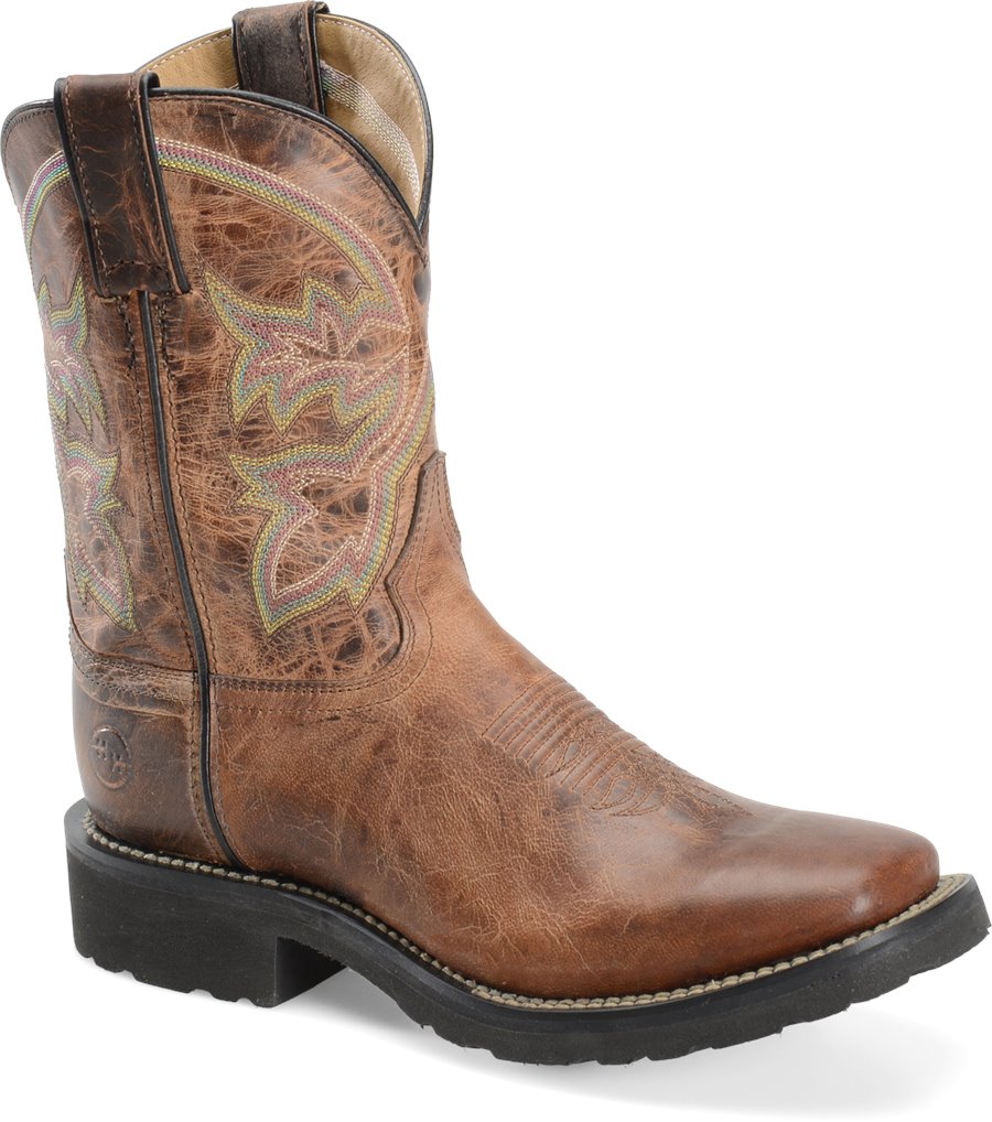 Double H Boot Shoes - Double H Boot 9 Inch Super Lite Wide Square Toe Roper Women's Shoes in Brown color. - #doublehbootshoes #brownshoes